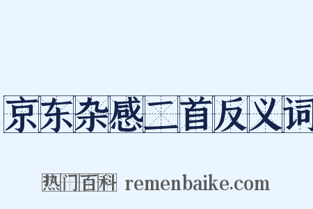京东杂感二首反义词是什么意思的图片